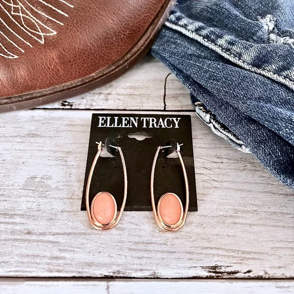 NWOT Rose Gold and Pink Fashion Earrings - Picture 3 of 5